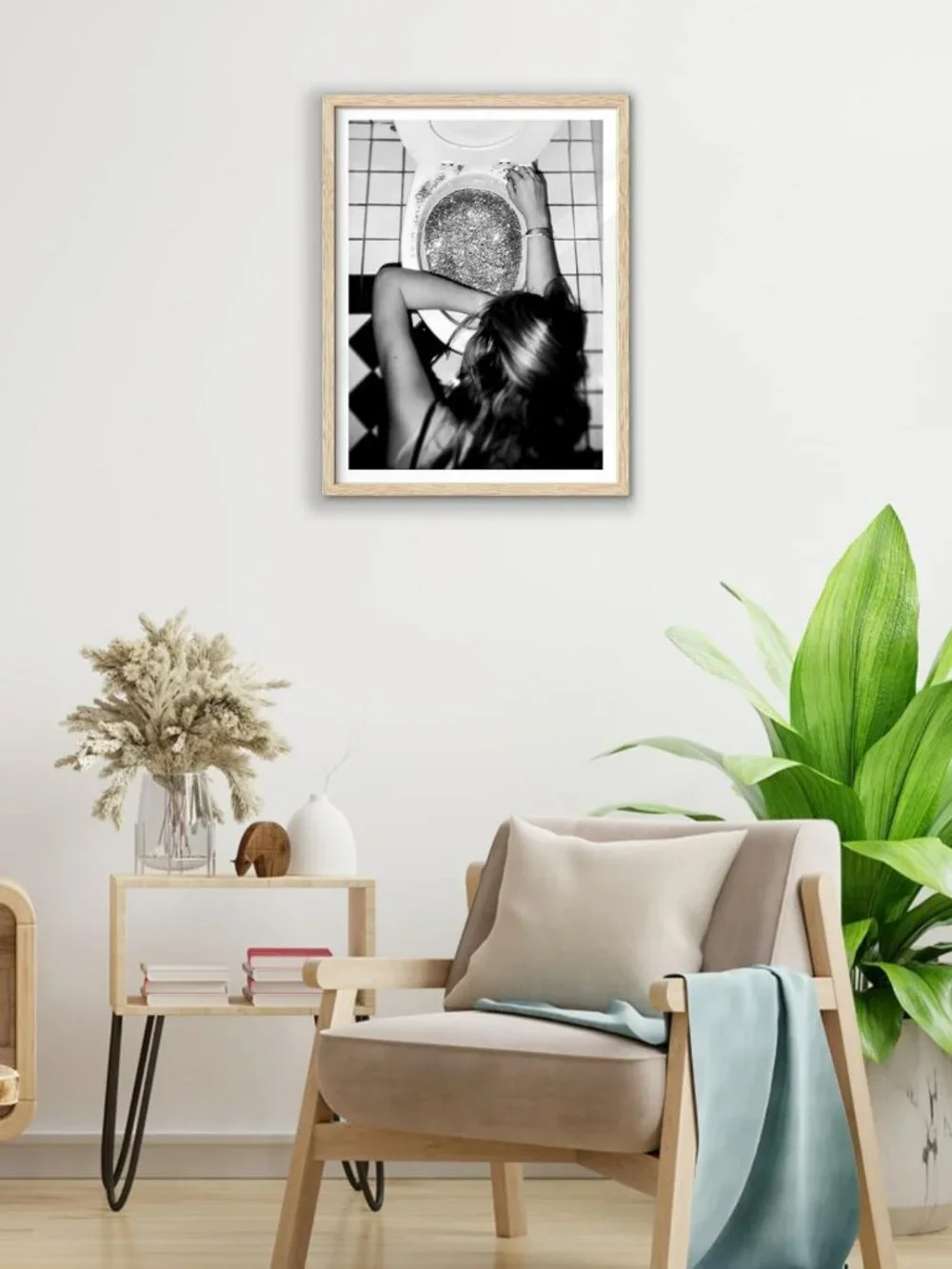 Framed 8x10 After the Disco Party Wall Art | Black & White Canvas Decor for